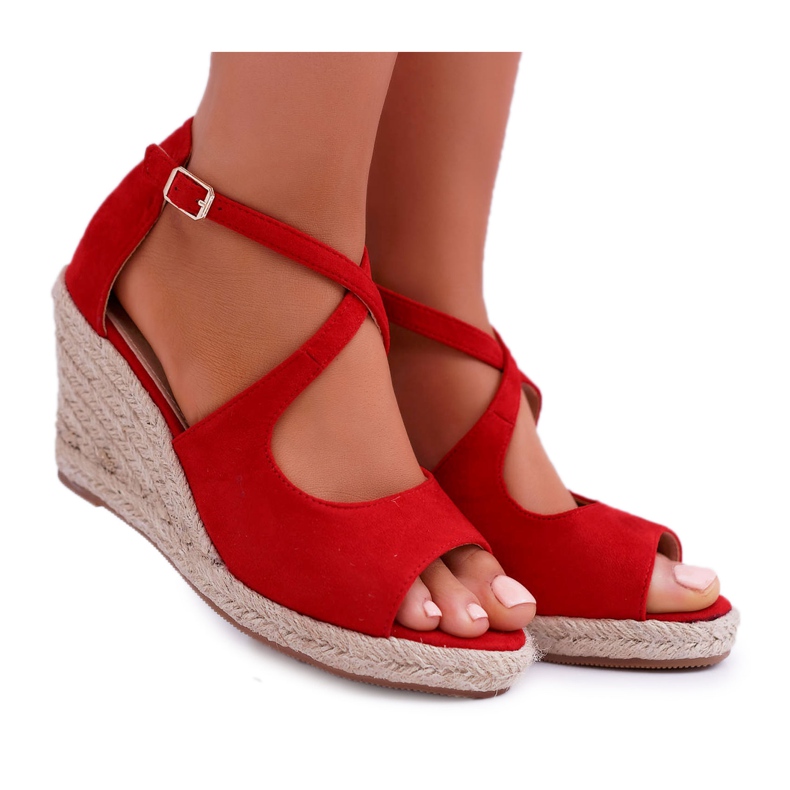 BUGO Sandali da donna su espadrillas Red Margus rosso