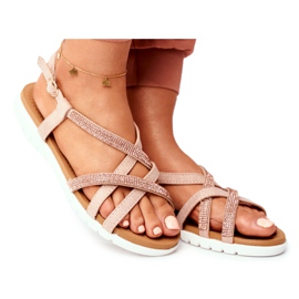 Sandali Donna Lu Boo Con Cubic Zirconia 406-6 Rose Gold Feen rosa giallo
