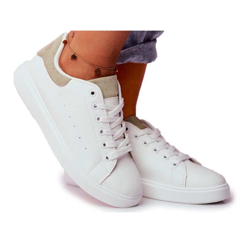 SEA Scarpe Sportive da Donna Bianche con Tacco Verde Milly bianca