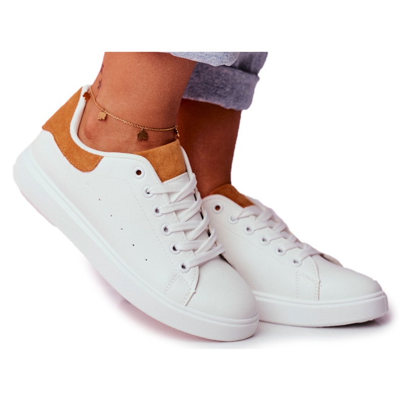 PS1 Scarpe Sportive da Donna Bianche con Tacco Camel Milly bianca