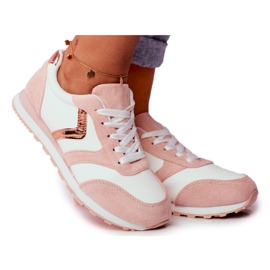 Scarpe sportive da donna in bianco rosa Roulette bianca