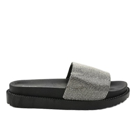 Pantofole nere con paillettes SF-01 nero