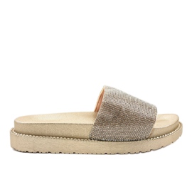 Pantofole dorate con paillettes SF-01 d'oro