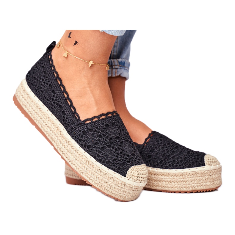 ADY Espadrillas da donna Lace Black Desante Platform marrone nero