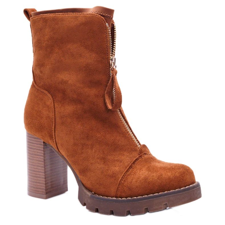 FRERY Stivali da donna con tacco alto Camel Frann marrone