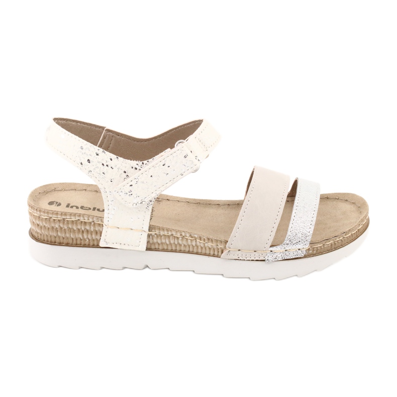 Sandali con inserto in pelle Inblu Argento OF019 bianca grigio