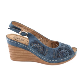 Evento Comodi sandali con zeppa 20SD98-1862 blu