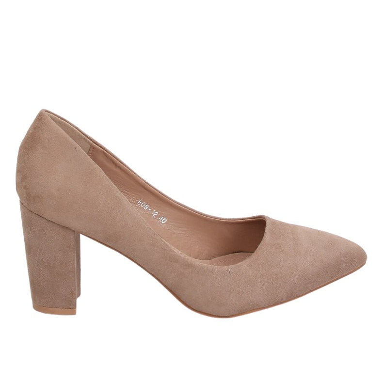 Décolleté sul palo beige E08-12 Khaki camoscio