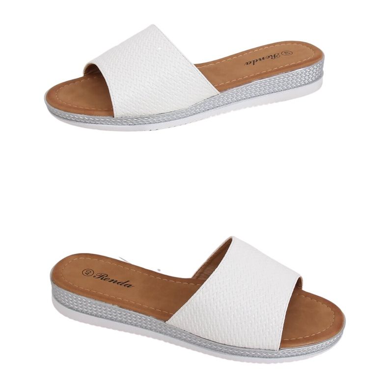 Pantofole da donna bianche BQ-66 White bianca