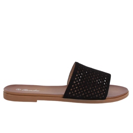 Pantofole nere traforate 620-63 Nere nero