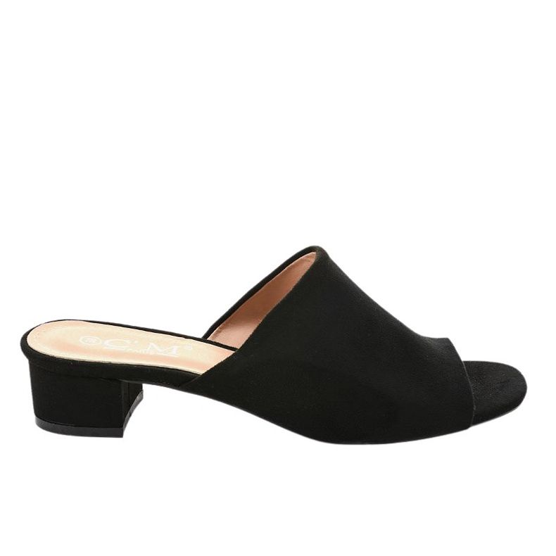 Pantofole nere con tacco alto 77-91 nero