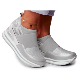 Scarpe Sportive Slip On con Zeppa da Donna Grigie Cold Play grigio