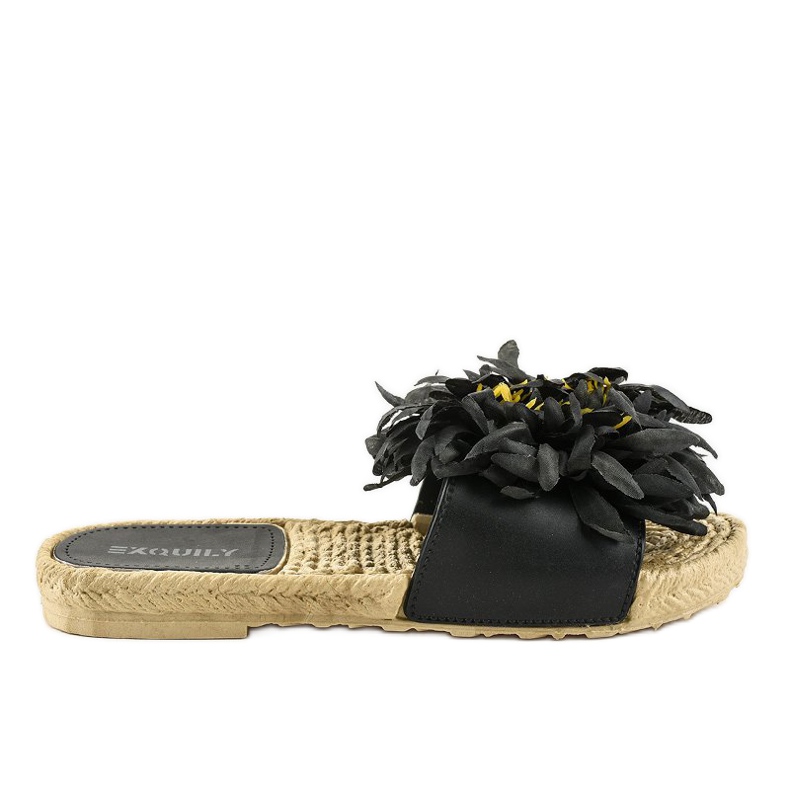 Infradito nere con fiori espadrillas CD-1831 nero