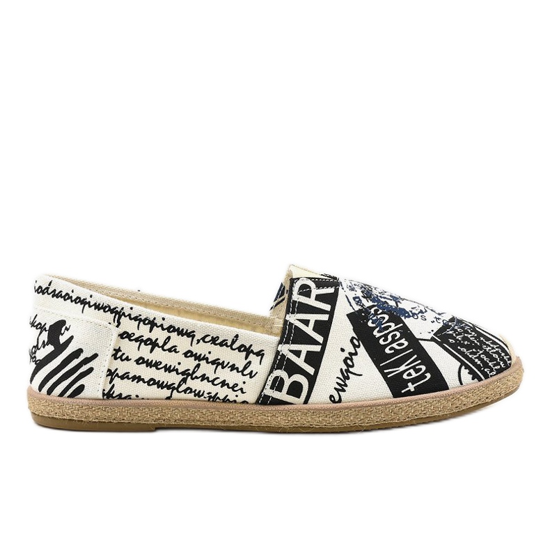 Espadrillas bianche da uomo BKA-48 bianca nero