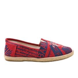 Scarpe da uomo rosse espadrillas BKA-48 rosso blu