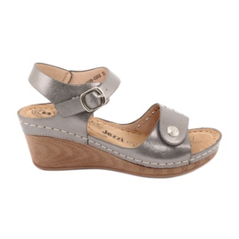 Evento Sandali femminili metallici sul cuneo 9sd98-0980 grigio