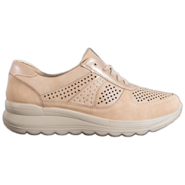 Comer Sneakers Traforate Su Paltform marrone giallo
