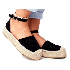 PS1 Espadrillas da donna sulla piattaforma di lino nero Palermo
