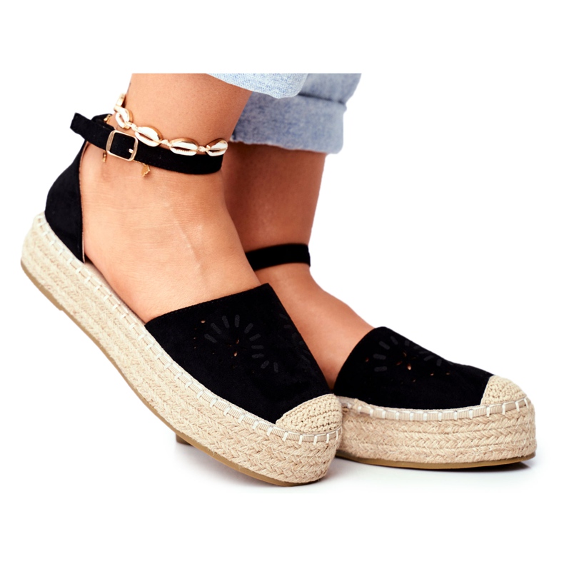 PS1 Espadrillas da donna sulla piattaforma di lino nero Palermo