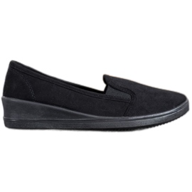 SHELOVET Scarpe in pelle scamosciata senza lacci nero