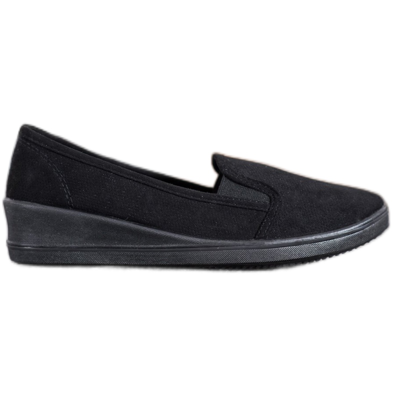SHELOVET Scarpe in pelle scamosciata senza lacci nero