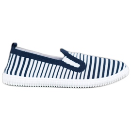 SHELOVET Sneakers slip-on a righe bianca blu