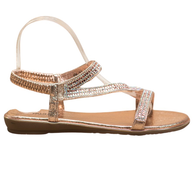 SHELOVET Sandali Dorati Con Cubic Zirconia d'oro