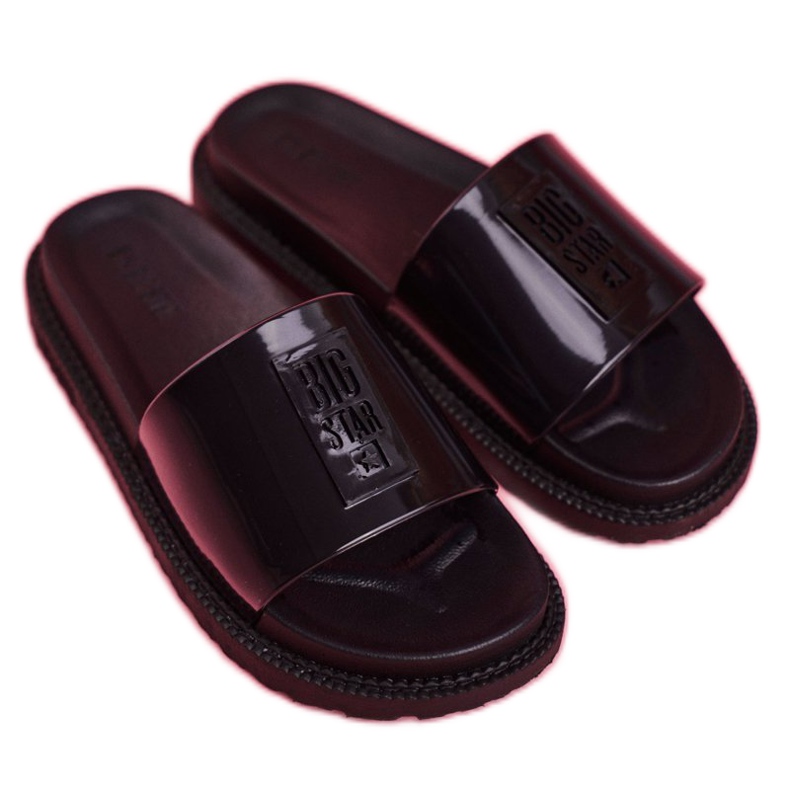 Pantofole da donna Big Star sulla piattaforma nera FF274813 nero