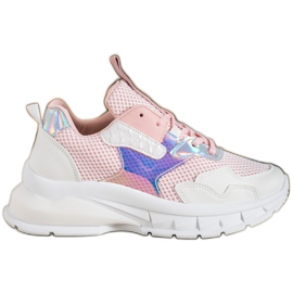 Mannika Sneakers alla moda con rete rosa