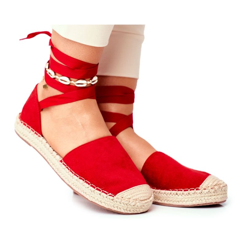 SEA Espadrillas da donna, lino annodato, bonjour rosso