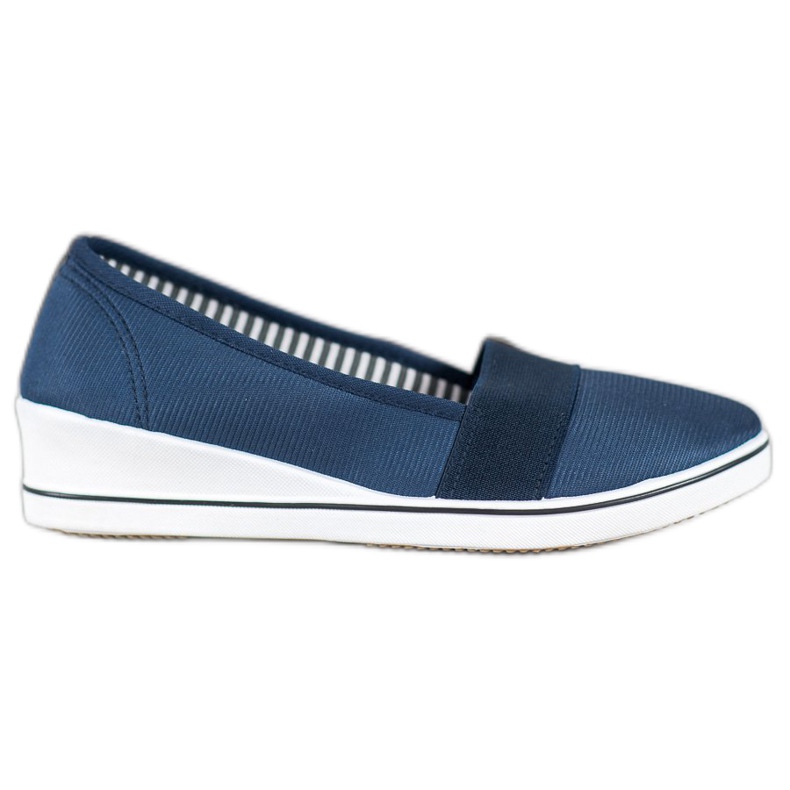 Renda Slip blu navy su una zeppa