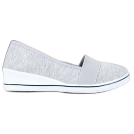 Renda Slipons grigi su zeppa grigio
