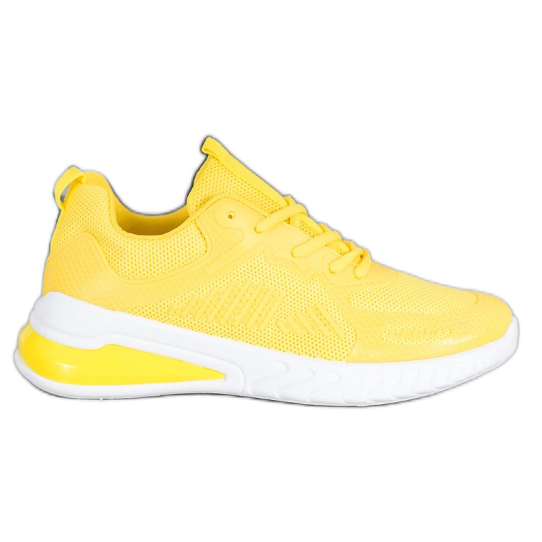Ideal Shoes Scarpe allacciate con rete giallo