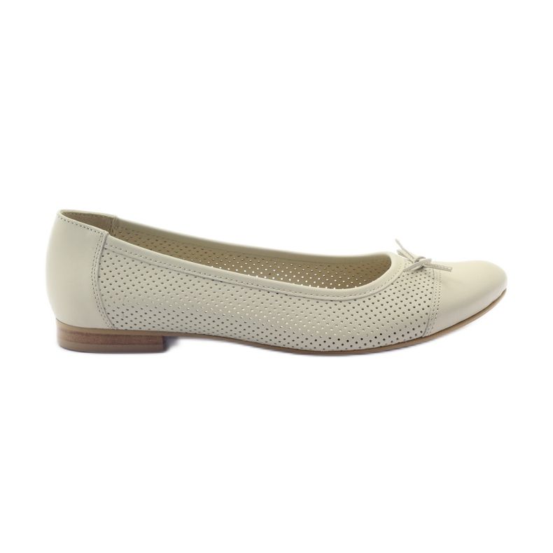 Fiocco ballerina beige traforato Angello 1854
