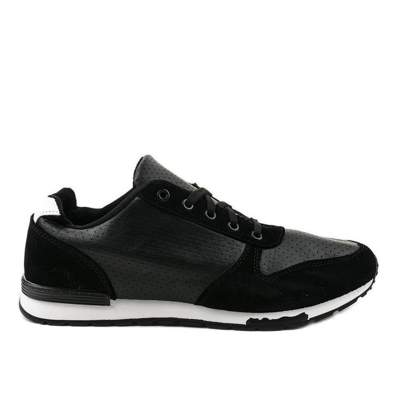 Sneakers casual da uomo nere 302-5 nero