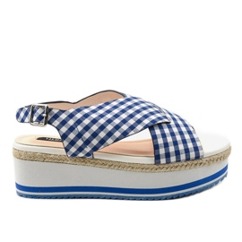 Sandali blu scuro sulla piattaforma 1508-13