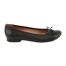 Ballerine nere traforate con fiocco Angello 761 nero
