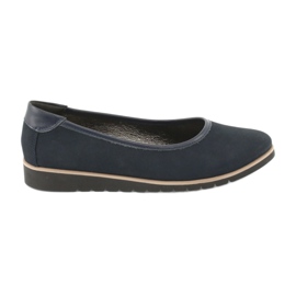 Angello Ballerine in pelle femminile con spicchi 1348 blu navy