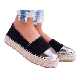 Espadrillas da donna Black Ringer Platform nero giallo