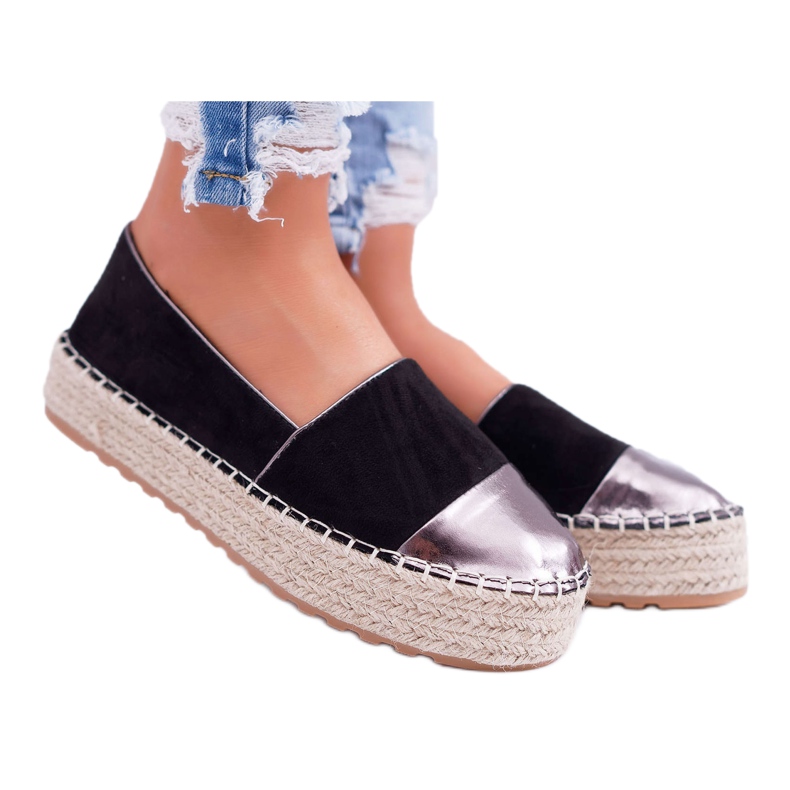 Espadrillas da donna Black Ringer Platform nero giallo