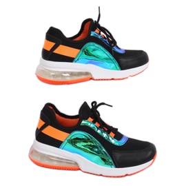 Scarpe sportive da donna nere F-3336 BLACK/ORANGE nero arancia