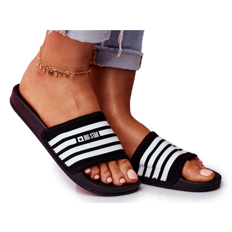 Pantofole da donna Big Star Nere FF274A353 bianca nero