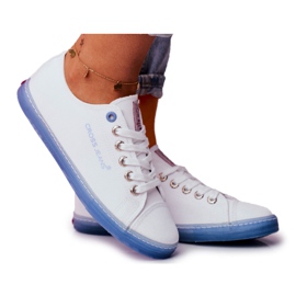 Sneakers Donna Cross Jeans Bianco Blu FF2R4077C