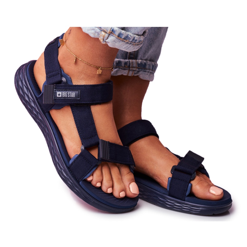 Sandali da donna Big Star Navy Blue FF274A601 blu navy