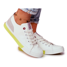 Sneakers Donna Cross Jeans Bianco Giallo FF2R4042C bianca