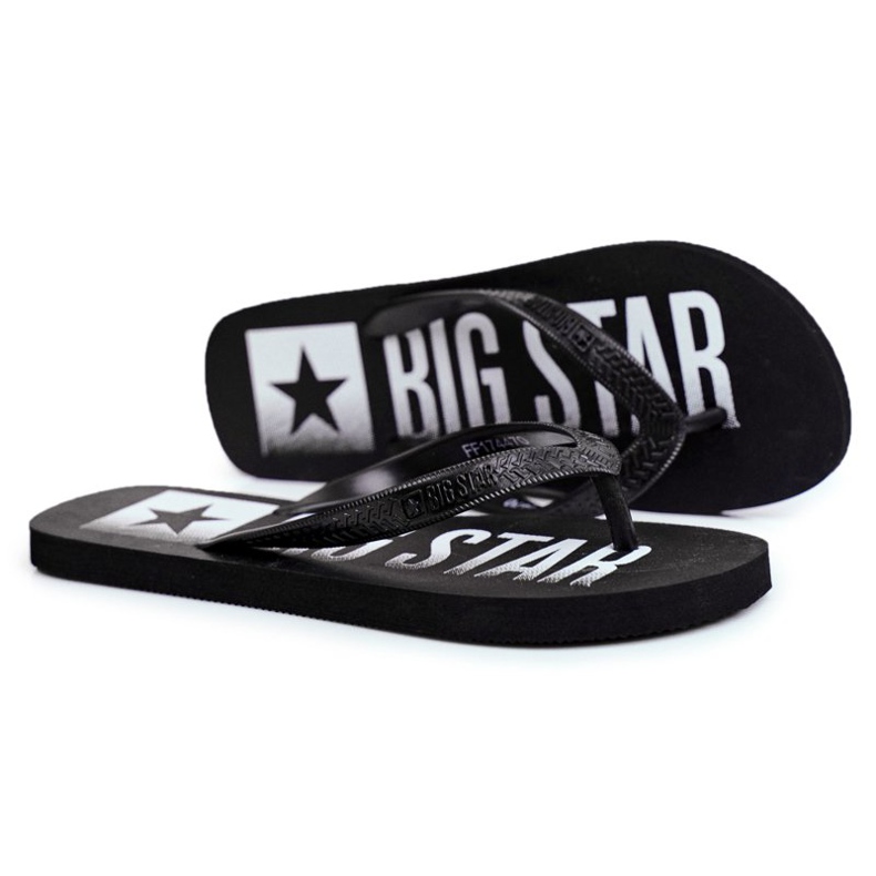 Pantofole da uomo Infradito Big Star Black FF274A470 nero