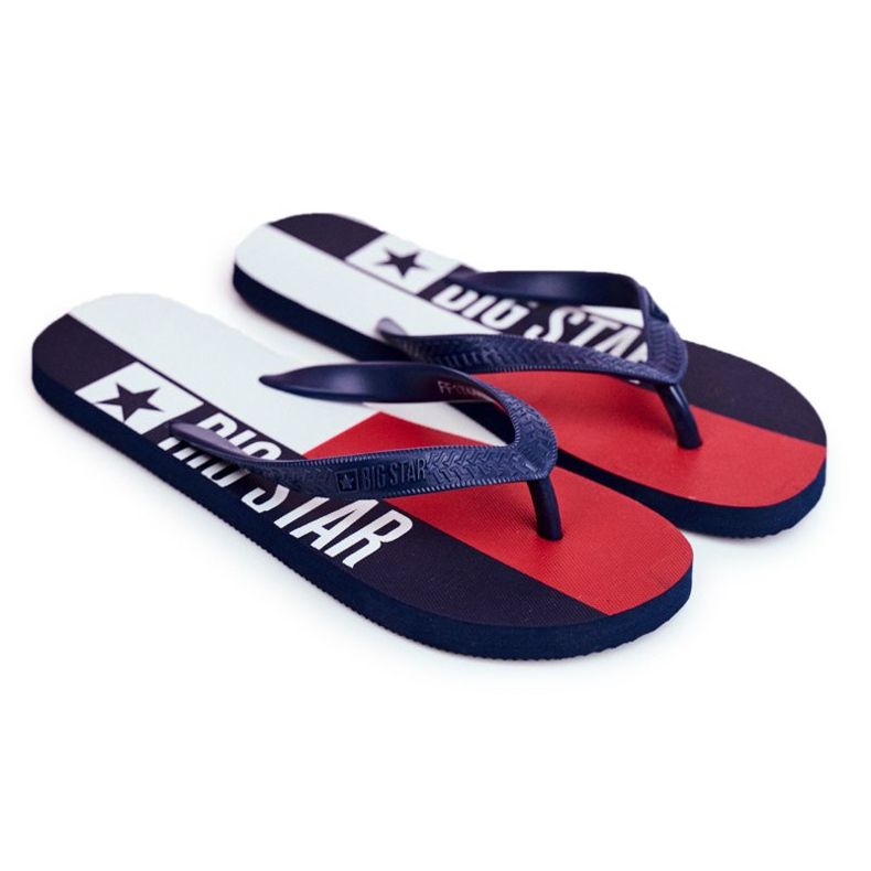 Pantofole da uomo Infradito Big Star Navy Blue FF274A454 blu navy