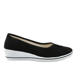 Sneakers nere, sneakers con zeppa K-1-001 nero
