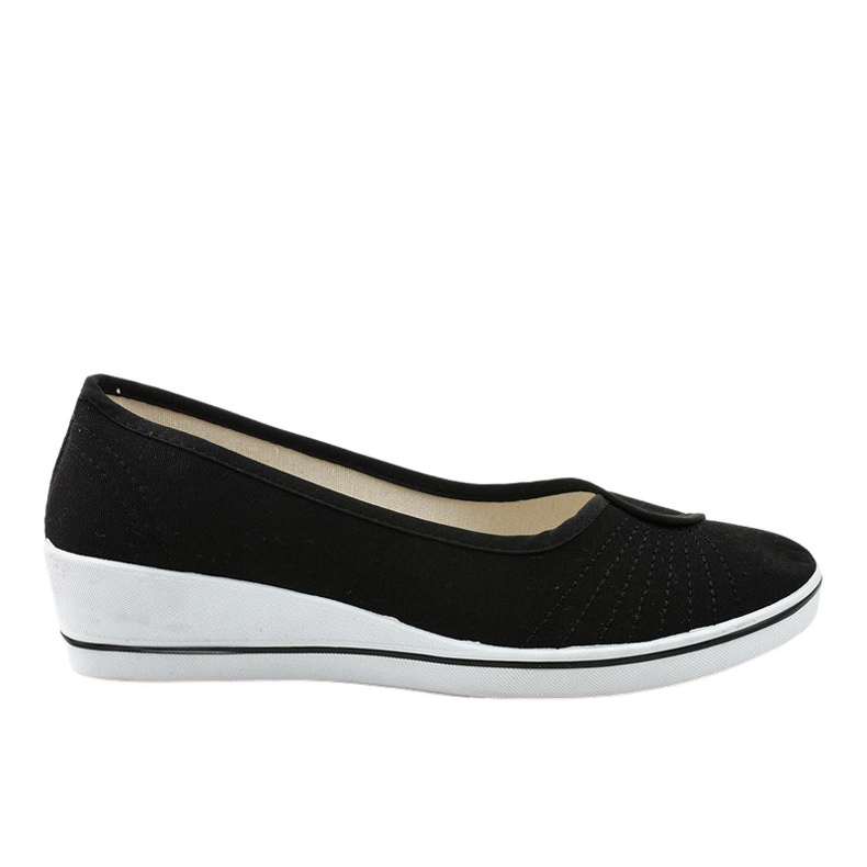 Sneakers nere, sneakers con zeppa K-1-001 nero