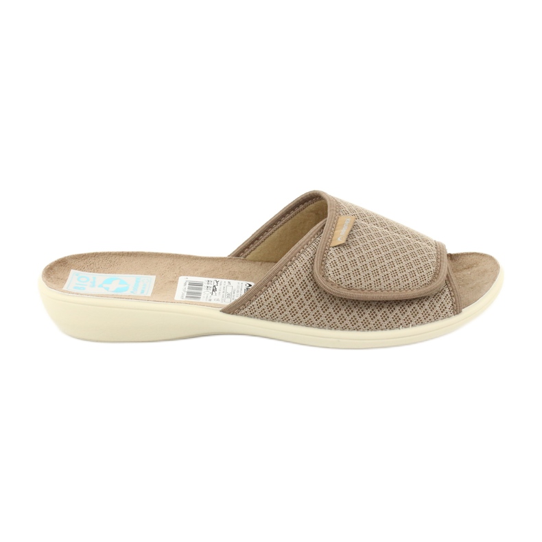 Adanex Pantofole beige con alette in velcro 24840